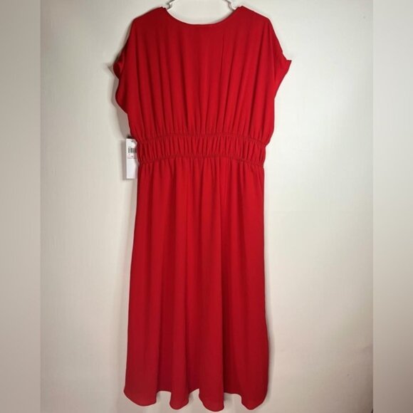 NWT LONDON TIMES T6099M V Neck Cap Sleeve A-Line Dress Size 10 - Picture 4 of 13